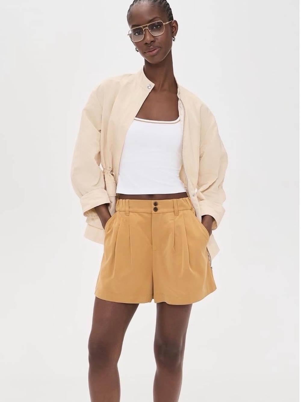 Varley size XS High-Rise Pleated Women's Shorts
